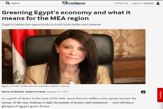 فايننشال تايمز البريطانية تحول مصر نحو الاقتصاد الأخضر