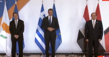 الرئيس السيسى مع رئيس قبرص ورئيس وزراء اليونان
