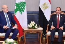 الرئيس عبد الفتاح السيسي مع نجيب ميقاتى رئيس وزراء الجمهورية اللبنانية