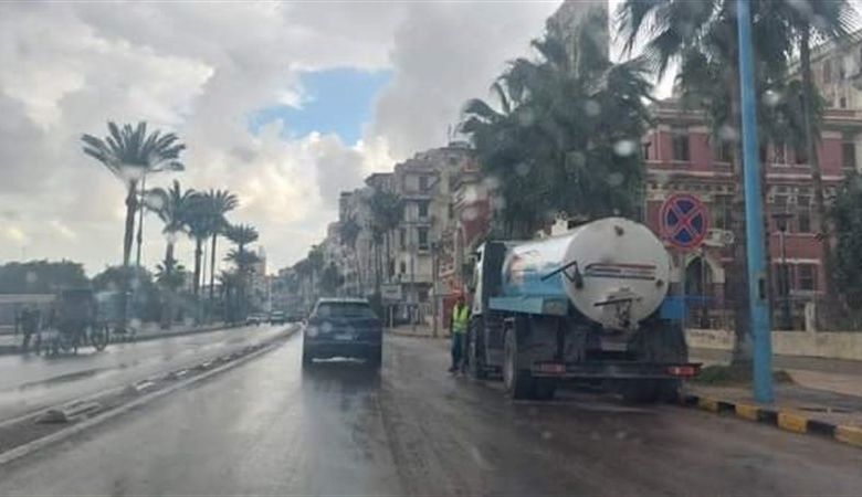 أمطار متوسطة بمحافظة الإسكندرية