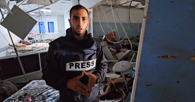 الصحفى أنس الشريف يوثق قصف غرفة عمليات المستشفى الاندونيسي